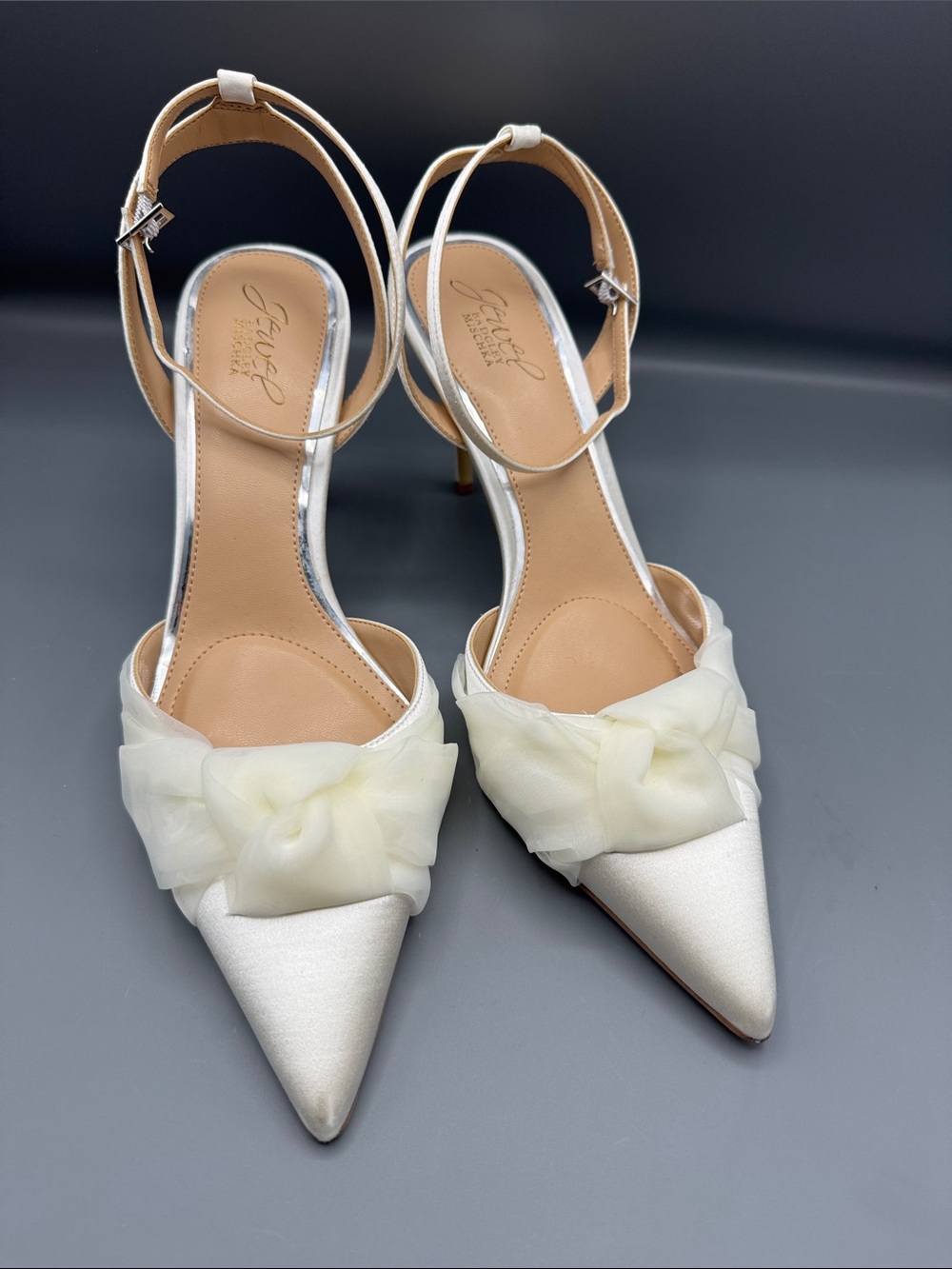 Jewel Badgley Federica Ankle Strap Pointed Toe Pump